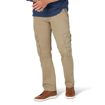 Afbeelding van Wrangler Authentics It Rechte Bebe cargobroek, hoogwaardig, recht model, casual, voor heren, Khaki (stad), 32W / 34L