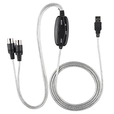 Afbeelding van MIDI kabel, naar USB kabelconverter interface adapterkabel keyboard
