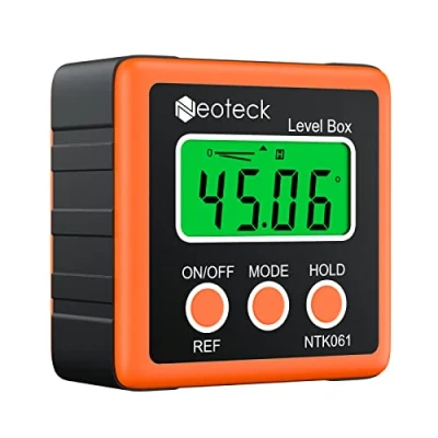 Afbeelding van Neoteck Digitale LCD gradenboog hellingsmeter inclinometer waterdichte Bevel Box hoekmeter waterpas oranje