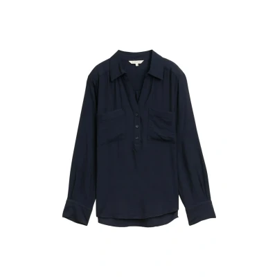 Afbeelding van TOM Tailor Crinkle MIT Brusttaschen Blouse, Dames, Maat: 34, Lunar eclipse
