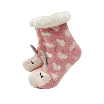 Afbeelding van Dutch Decor Limited Collection UNICORN Huissokken maat 31/34 antislip met sherpa voering Seashell Pink