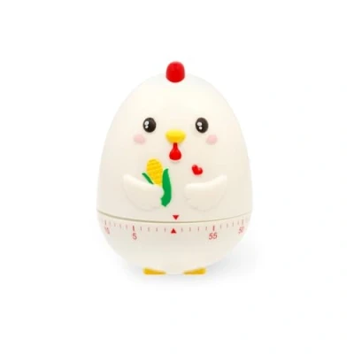 Afbeelding van Legami Keukentimer, motief Hen, handmatig verstelbaar, 60 minuten, zonder batterij, diameter 6 cm, hoogte 8 cm