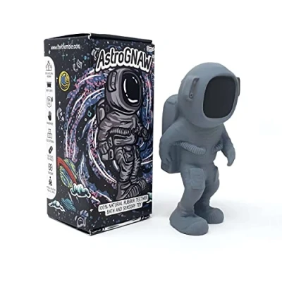 Afbeelding van AstroGNAW (Grijs) Astronaut Babyspeelgoed van natuurlijk rubber voor tanden, baden en sensorisch spelen