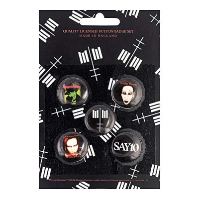 Afbeelding van Marilyn Manson Cross Logo Badge/button Set van 5 Multicolours