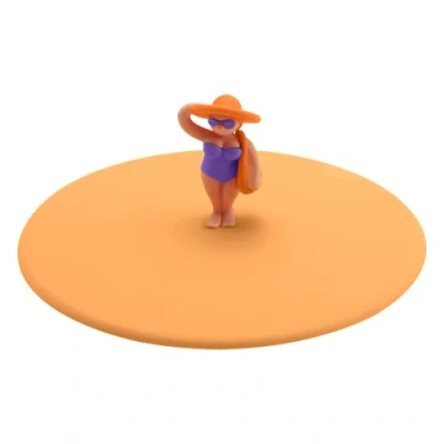 Afbeelding van Lurch 210846 Mijn deksel Beach Girls Theresa tas, glazen afdekkingen van 100% BPA vrije platina siliconen, Ø 10,5 cm, oranje