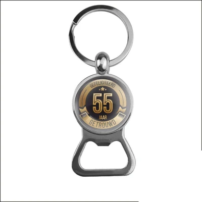Afbeelding van Bieropener Glas Gefeliciteerd 55 Jaar Getrouwd