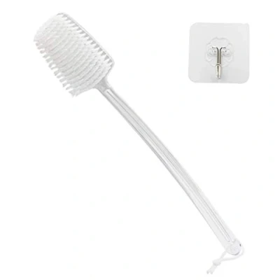 Afbeelding van Mczcent Body Brush Droog borstelen Terug Scrubber met gebogen Plastic Lange Handvat Bad Douche Borstel Droge Huid Exfoliërende Cellulitis voor Mannen en Vrouwen (Transparant Handvat), XL