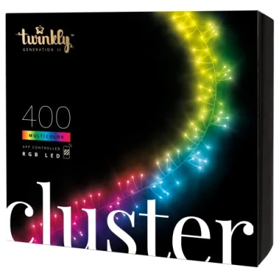 Afbeelding van Twinkly clusterverlichting 8.5 meter (400 LEDs, Wifi, Timer, RGB, Binnen/Buiten)
