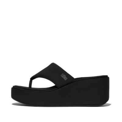 Afbeelding van Fitflop Vrouwen Platfforms Wedge Toe Post Sandalen, Zwart, 8 UK, 42 EU
