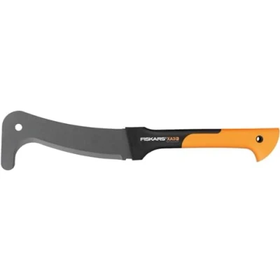 Afbeelding van Fiskars Tuinmes met gebogen lemmet, snoeimes, lengte: 50,5 cm, antikleeflaag, gehard staal/glasvezelversterkte kunststof, inclusief beschermhoes, zwart/oranje, WoodXpert, XA3, 1003609