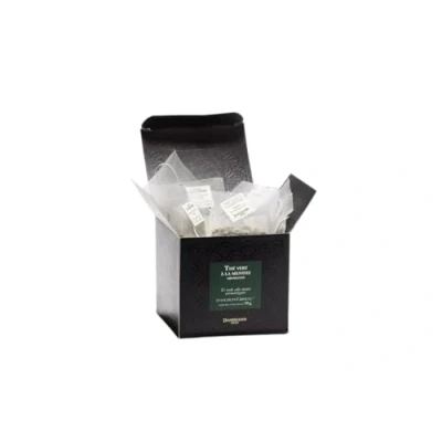 Afbeelding van Dammann Frères The vert a la menthe 25 cristal zakjes Groene thee met munt composteerbare theebuiltjes