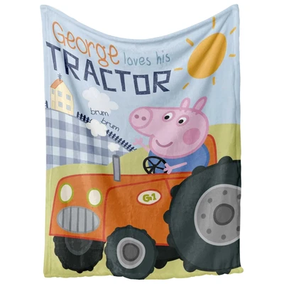 Afbeelding van Design voor Peppa Pig knuffeldeken fleece 100 x 140 cm met George en zijn tractor