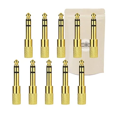 Afbeelding van 10x 6.35mm Jack Mannelijk naar 3.5mm Vrouwelijke Adapter Audio Connector