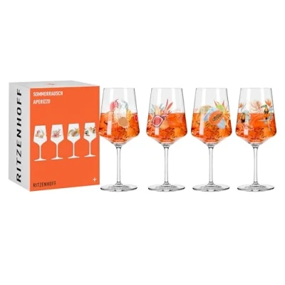 Afbeelding van RITZENHOFF 6051004 Aperitiefglas 500 ml set van 2 serie Sommerrausch motief tropische planten Made in Germany