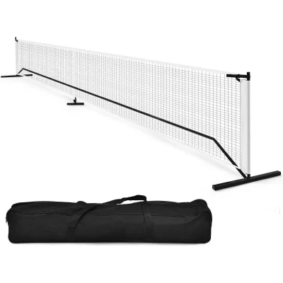 Afbeelding van Draagbaar Pickleball Net met Metalen Frame 670 cm Sterk Polyesternet Inclusief Draagtas Weerbestendig Sportnet voor Binnen en Buiten Zwart