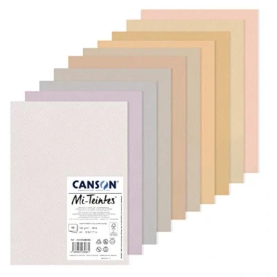 Afbeelding van CANSON MI TEINTES® honingraatpapier, 10 vellen A4, 160 g/m², pastelkleuren