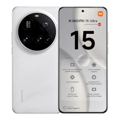 Afbeelding van Xiaomi 15 Ultra Smartphone, 16+512GB, wit, 100mm Leica 200MP super telefoto, 5410mAh batterij, 90W HyperCharge, HyperAI (oplader niet inclusief)