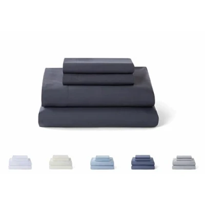 Afbeelding van Todocama Beddengoedset, 4 delig, 5003, hoeslaken, sprei, 2 kussenslopen 50 x 80 cm, voor bedden met 90 190/200 donkergrijs