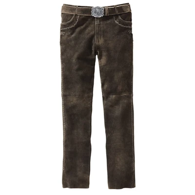 Afbeelding van Stockerpoint Leren herenbroek, bruin (seizoen)., 48