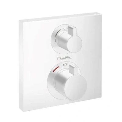 Afbeelding van Hansgrohe ecostat square afbouwdeel voor inbouw thermostaat met stop en omstelkraan mat wit 15714700