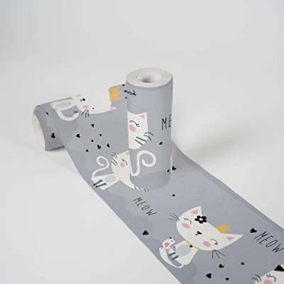 Afbeelding van Zelfklevende Behangrand Voor Kinderen Lovely Kids Meow Cats 5.00 m x 0.155 Grijs Wit Zwart Gemaakt in duitsland door A.S. Création 403742