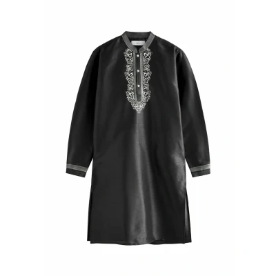 Afbeelding van Next Regular FIT Longer Length Kurta Overhemd, Heren, Maat: 3XL, Black
