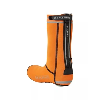 Afbeelding van SEALSKINZ Uniseks Caston overschoenen met open zool voor fietsers, alle weersomstandigheden, oranje, S