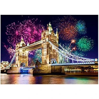 Afbeelding van DIY 5D Diamond Painting Kit, Art Full Drill Tower Bridge Crystal Embroidery Cross Stitch Arts Craft Supply for Living Room Wall Decor
