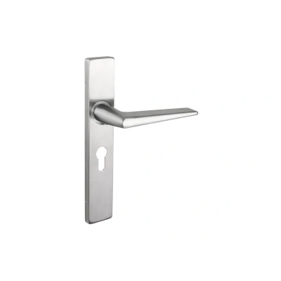 Afbeelding van Lavuzo deurkruk Modena RVS met rechthoekig schild PC55 Per set
