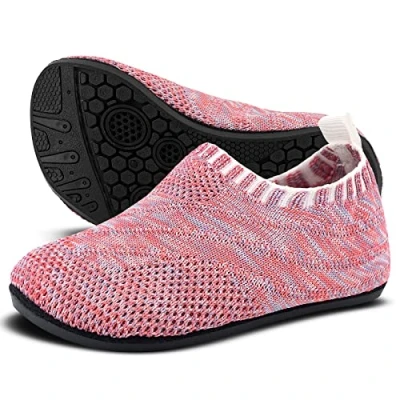 Afbeelding van Sosenfer pantoffels voor kinderen, jongens, meisjes, antislip, lichte peuters, huisschoenen, slippers, uniseks, grijs/roze., 23 EU
