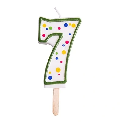 Afbeelding van PME Groene nummer 7 kaars, groot formaat, 6,3 cm