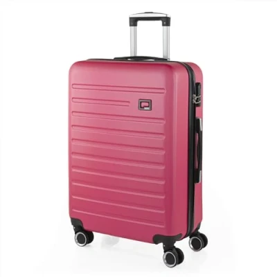 Afbeelding van SKPAT Grote Koffer Trolley Reiskoffer van SKPAT. Groot 4 Wielen Combinatieslot. ABS harde schaal, Fuchsia