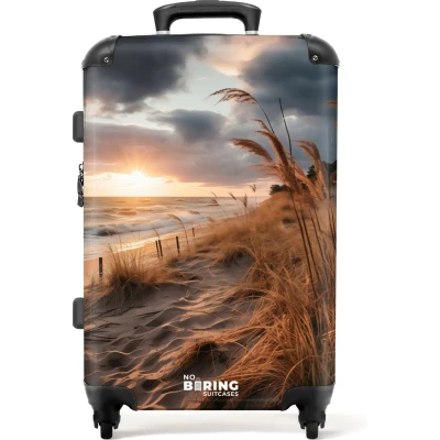 Afbeelding van NoBoringSuitcases.com® Koffer groot Rolkoffer lichtgewicht Strand bij zonsondergang Reiskoffer met 4 wielen Grote trolley XL 20 kg bagage