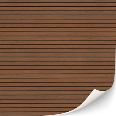 Afbeelding van 3 vellen zelfklevende wandbekleding voor poppenhuis schaal 1:12 (hout peneele bruin)