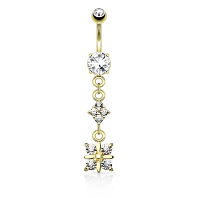 Afbeelding van Navelpiercing diamant met hanger gold plated