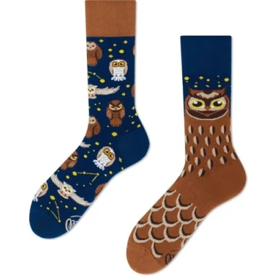 Afbeelding van Many Mornings sokken Owly Moly maat 39 42 Halfhoge Katoen Suitable Herenkleding