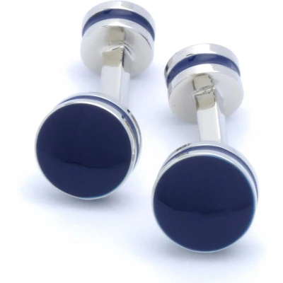 Afbeelding van Manchetknopen Zilver met Blauw Klassiek