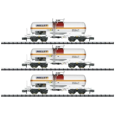 Afbeelding van MiniTrix 18266 N set van 3 ketelwagens Millet