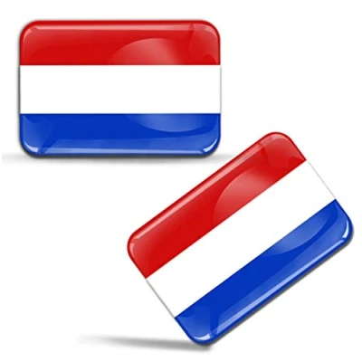 Afbeelding van 2 x sticker 3D gel siliconen stickers Holland Nederland De vlag van Netherlands auto motorfiets fiets raam deur PC mobiele telefoon tablet laptop F 38