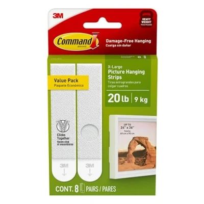 Afbeelding van Command 17217 8ES Hanging Strips, X Large, White, 8 Count