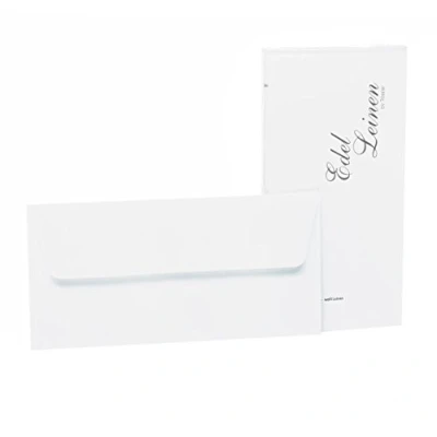 Afbeelding van Rössler Papier 2032705002 Edel linnen Enveloppen pakket DIN lang, met zijden voering, 20 stuks, wit