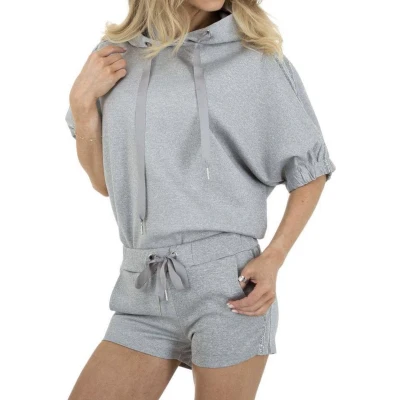 Afbeelding van Dames huispak/vrijetijdspak met korte broek L 38 40 grijs