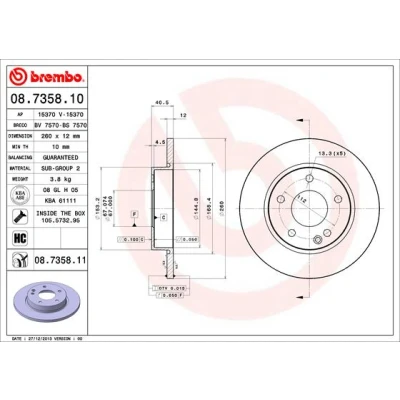 Afbeelding van Brembo Remschijf 08.7358.11