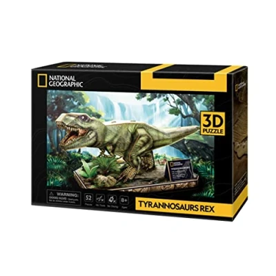 Afbeelding van 3D Puzzel l National Geographic I T Rex Dinosaurussen Kinderen en Volwassenen realistische voor jongens vanaf 8 jaar of ouder Verjaardagscadeau