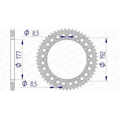 Afbeelding van AFAM Tandwiel Achterzijde Aluminium 53T 520