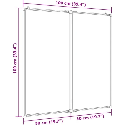 Afbeelding van Whiteboard magnetisch inklapbaar 100x100x1,7 cm aluminium