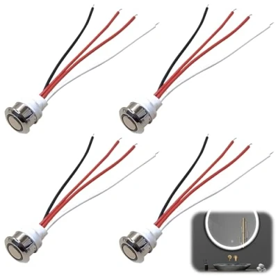 Afbeelding van 4 stuks 5 24 V DC led touch dimmer schakelaar, 12 lichtschakelaar voor 18 mm montagegat, sensorschakelaar, traploos dimmen ledstrips, aanraakschakelaar ledlicht, kast, kledingkast