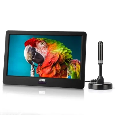 Afbeelding van August, DTV905, draagbare tv, lcd tv met hoge resolutie en DVB T / digitale recorder voor opnames (PVR), multimediaspeler foto&#039;s, video&#039;s, muziek, batterij of netvoeding, energie efficiëntieklasse B