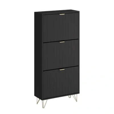 Afbeelding van Vicco Helge Schoenenkast 60 x 128.5 cm 3 compartimenten Zwart