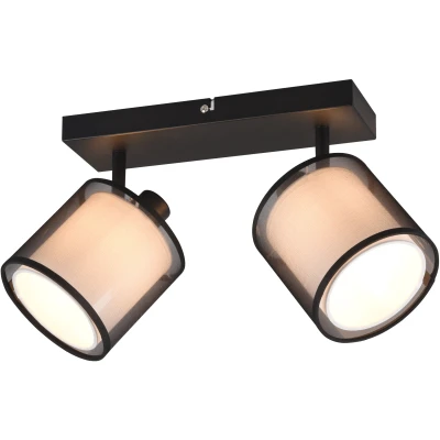 Afbeelding van Trio leuchten LED Plafondspot Plafondverlichting E14 Fitting 2 lichts Rechthoek Zwart Aluminium